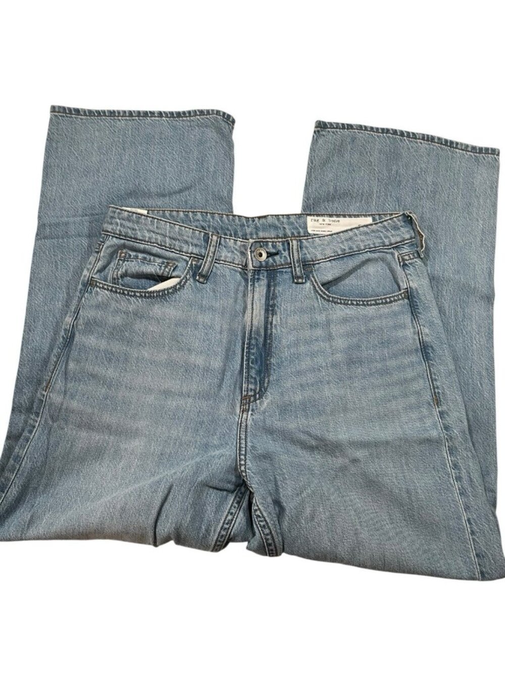 Rag & Bone Lori Mid Rise Crop Jeans Women's 27 Featherweight Wide Leg Relaxed